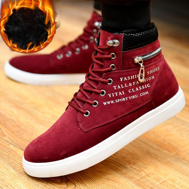 Men's Cozy Lace-up Winter Boots - Warm & Stylish