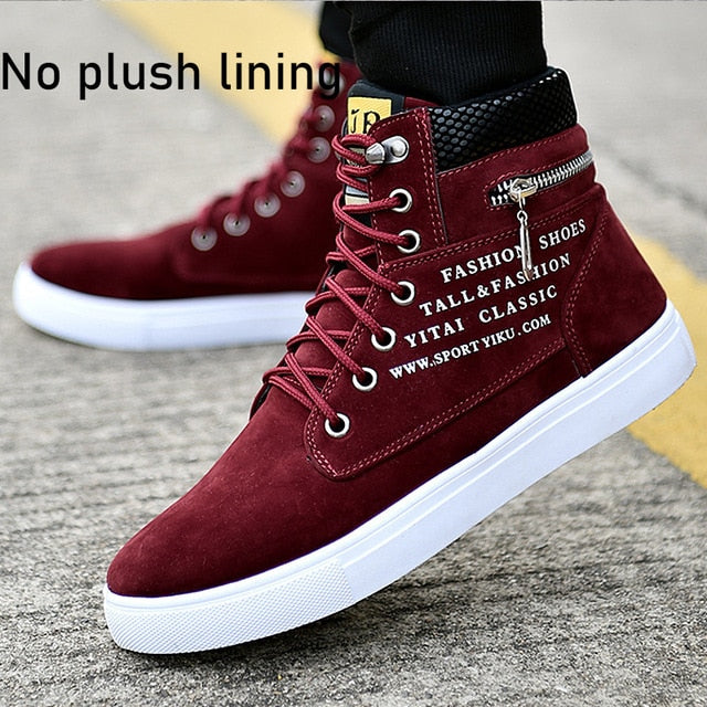 Men's Cozy Lace-up Winter Boots - Warm & Stylish