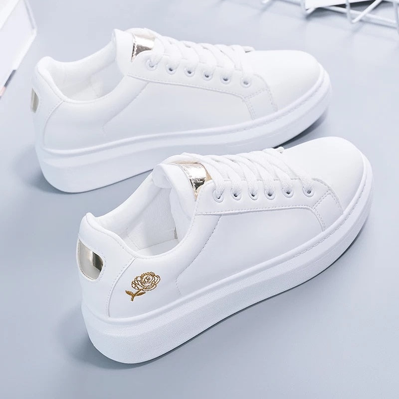 Eco-Friendly White PU Sneakers - Chic Style Meets Sustainability