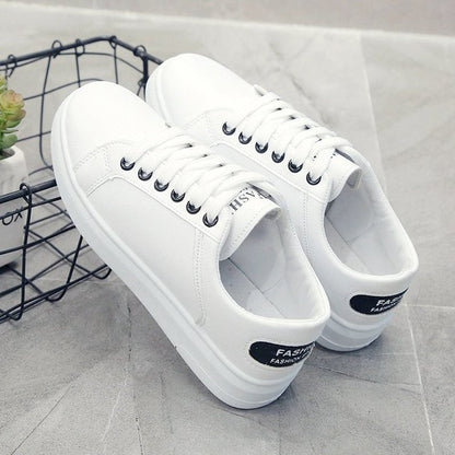 Eco-Friendly White PU Sneakers - Chic Style Meets Sustainability