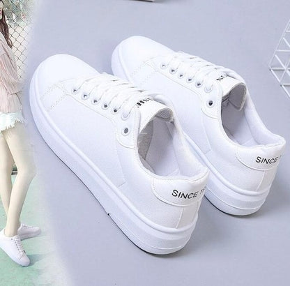Eco-Friendly White PU Sneakers - Chic Style Meets Sustainability