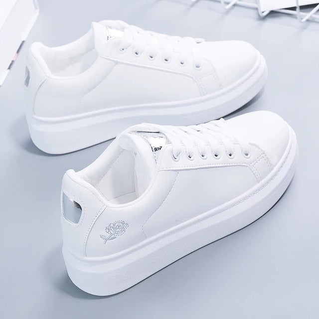 Eco-Friendly White PU Sneakers - Chic Style Meets Sustainability