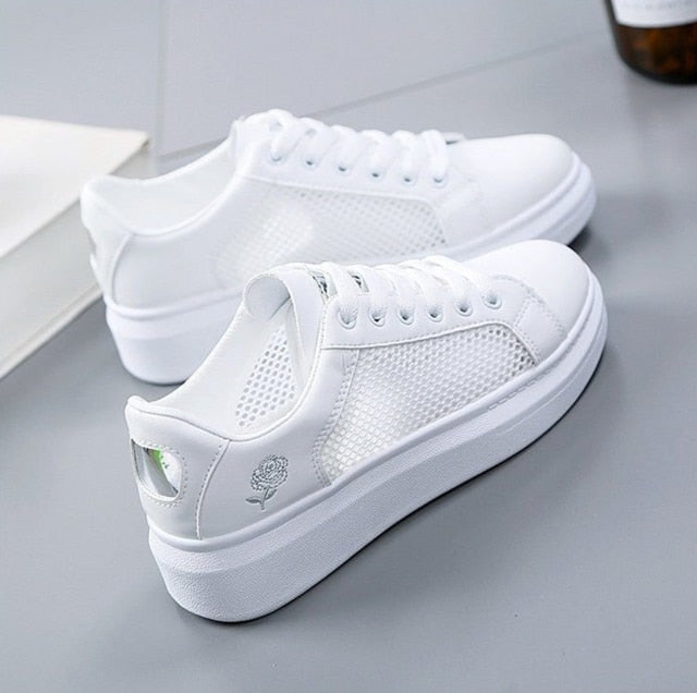 Eco-Friendly White PU Sneakers - Chic Style Meets Sustainability