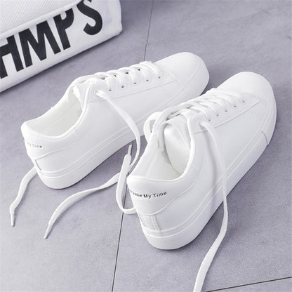 Fashion Shoes Women's Vulcanize Shoes Spring New Casual Classic Solid Color PU Leather Shoes Women Casual White Shoes Sneakers