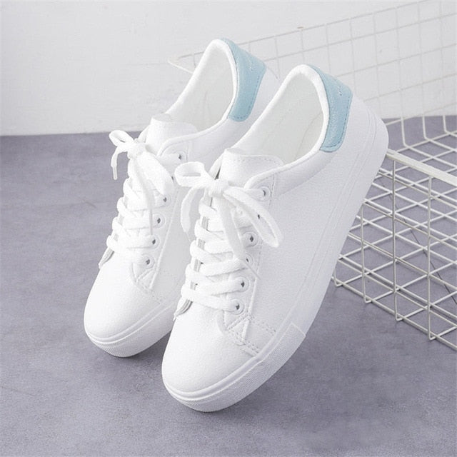 Fashion Shoes Women's Vulcanize Shoes Spring New Casual Classic Solid Color PU Leather Shoes Women Casual White Shoes Sneakers