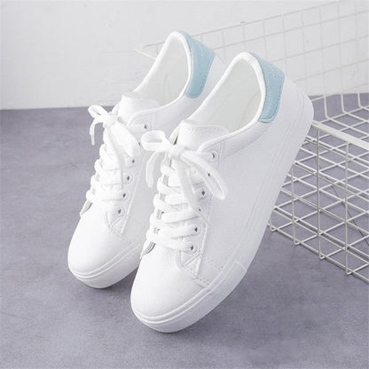 Fashion Shoes Women's Vulcanize Shoes Spring New Casual Classic Solid Color PU Leather Shoes Women Casual White Shoes Sneakers