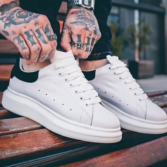 HKSZ Luxury Men's Sneakers - Breathable White Casual Shoes