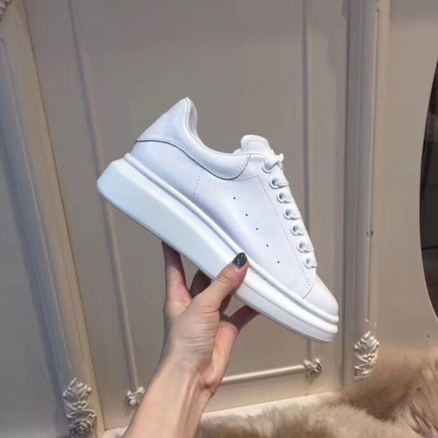 HKSZ Luxury Men's Sneakers - Breathable White Casual Shoes