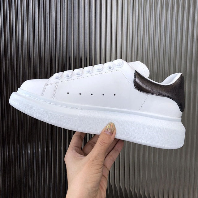HKSZ Luxury Men's Sneakers - Breathable White Casual Shoes