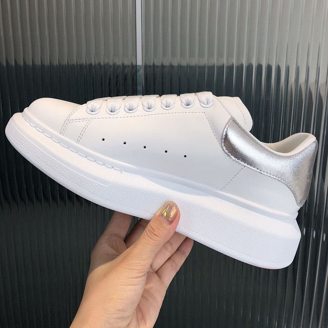HKSZ Luxury Men's Sneakers - Breathable White Casual Shoes