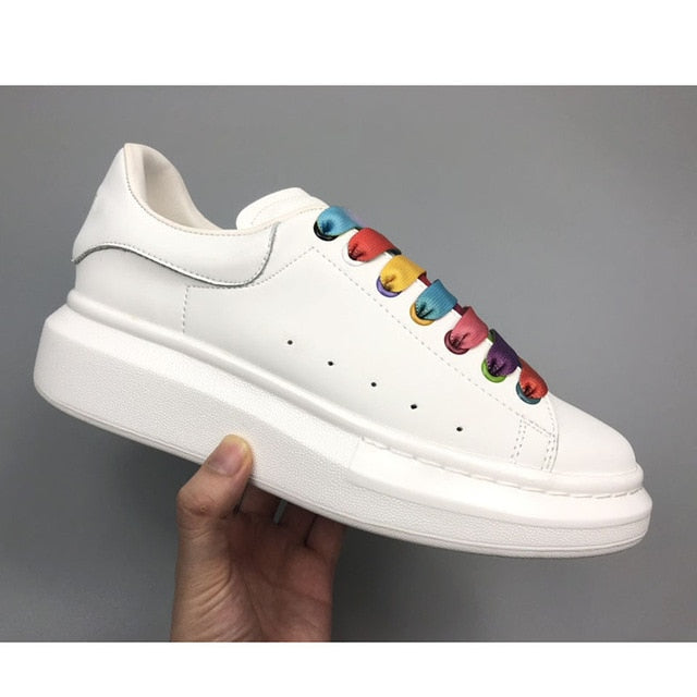 HKSZ Luxury Men's Sneakers - Breathable White Casual Shoes