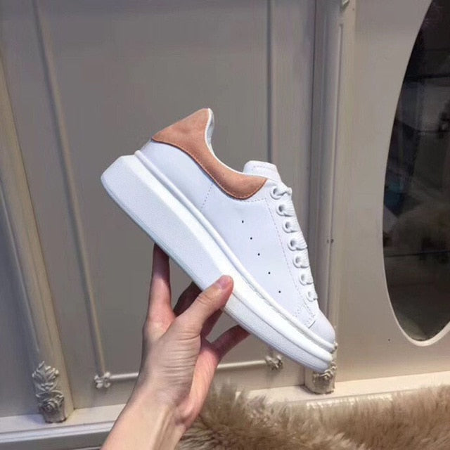 HKSZ Luxury Men's Sneakers - Breathable White Casual Shoes