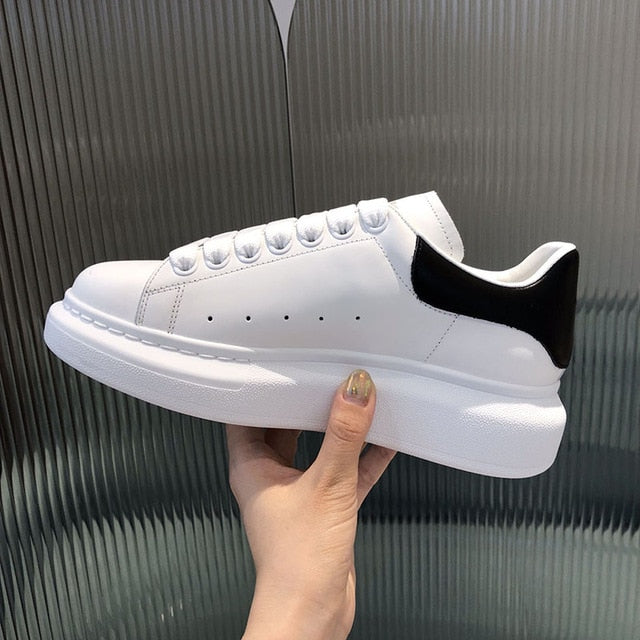 HKSZ Luxury Men's Sneakers - Breathable White Casual Shoes