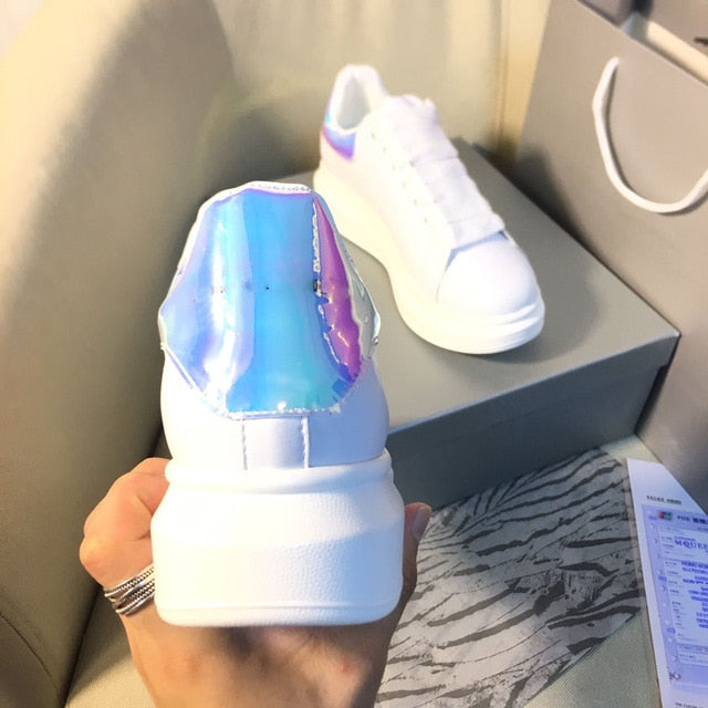 HKSZ Luxury Men's Sneakers - Breathable White Casual Shoes
