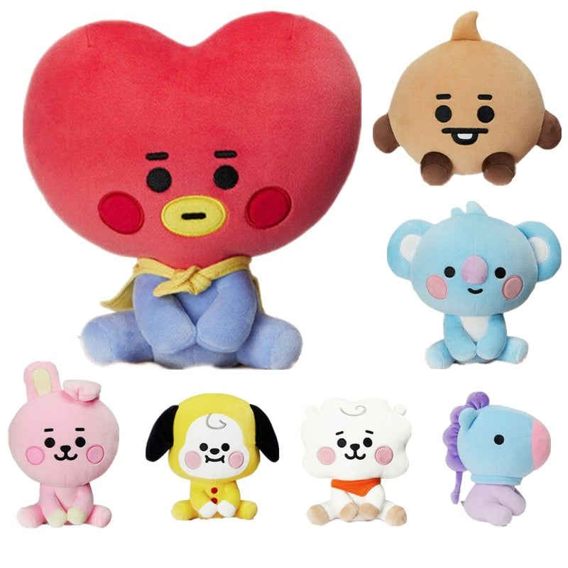 Korean Super Star Plush Animal Keychain – Soft BTS Cartoon Doll Gift