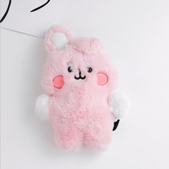 Korean Super Star Plush Animal Keychain – Soft BTS Cartoon Doll Gift