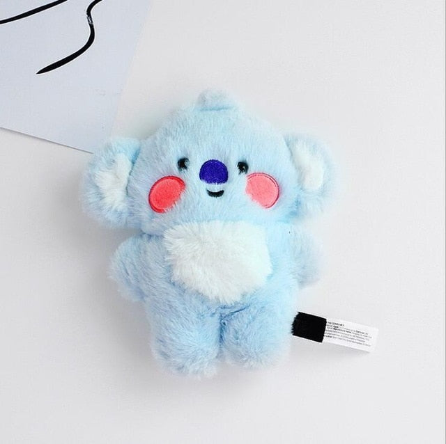 Korean Super Star Plush Animal Keychain – Soft BTS Cartoon Doll Gift