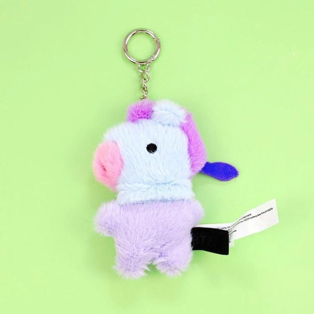 Korean Super Star Plush Animal Keychain – Soft BTS Cartoon Doll Gift