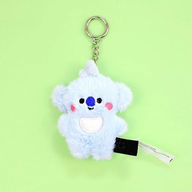 Korean Super Star Plush Animal Keychain – Soft BTS Cartoon Doll Gift