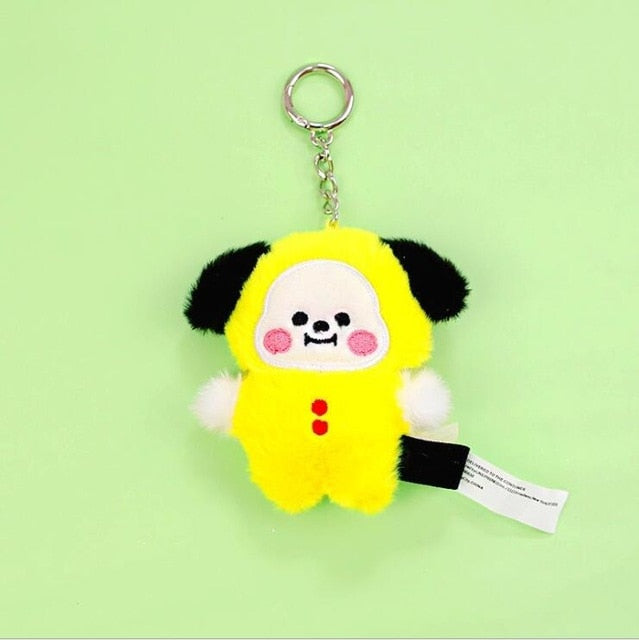 Korean Super Star Plush Animal Keychain – Soft BTS Cartoon Doll Gift
