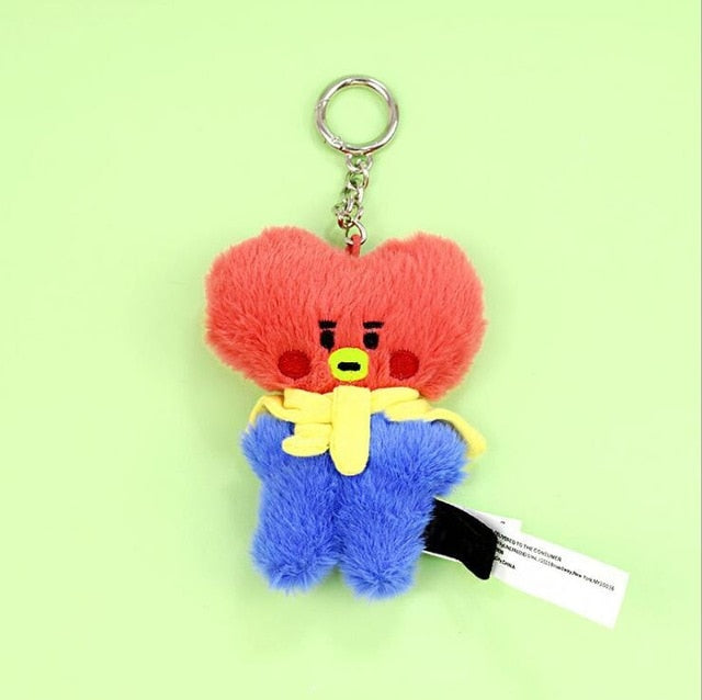 Korean Super Star Plush Animal Keychain – Soft BTS Cartoon Doll Gift