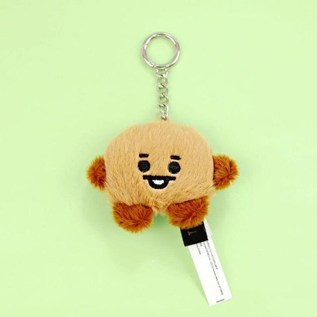 Korean Super Star Plush Animal Keychain – Soft BTS Cartoon Doll Gift