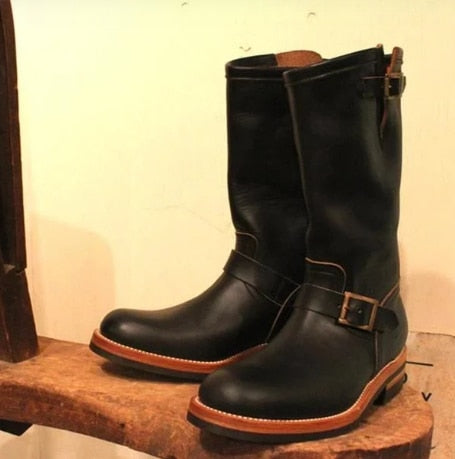 Men's Retro Multiple Buckle Retro Ankle Boots-Black Friday Brogue Shoes Spring  Vintage Classic Male Casual  YK441