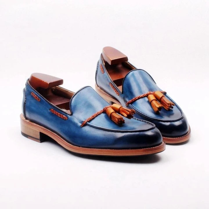 Men Leather Shoes Low Heel Fringe Shoes Dress Shoes Brogue Shoes Spring Ankle Boots Vintage Classic Male Casual F65