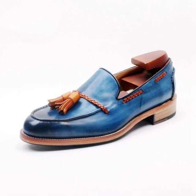 Men Leather Shoes Low Heel Fringe Shoes Dress Shoes Brogue Shoes Spring Ankle Boots Vintage Classic Male Casual F65