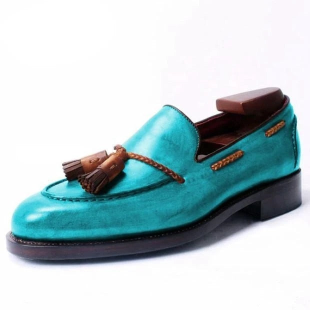 Men Leather Shoes Low Heel Fringe Shoes Dress Shoes Brogue Shoes Spring Ankle Boots Vintage Classic Male Casual F65
