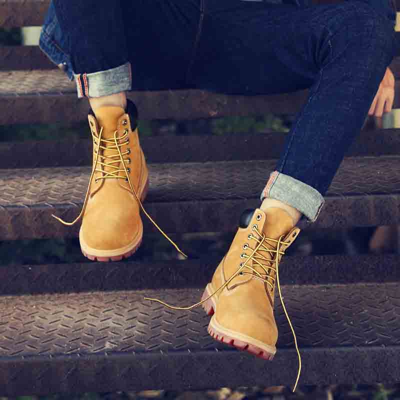 Men's Genuine Leather Ankle Boots - Stylish and Warm