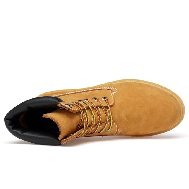 Men's Genuine Leather Ankle Boots - Stylish and Warm