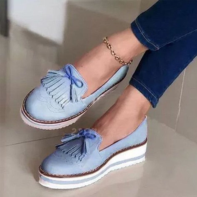 KHTAA Women's Tassel Bowtie Loafers - Chic & Comfortable Flats