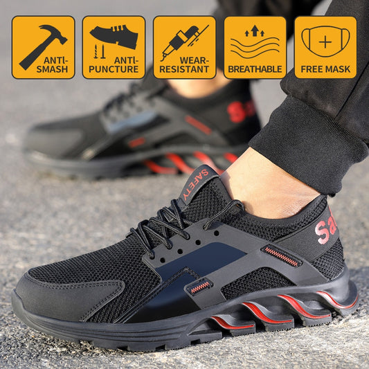 Men's Lightweight Safety Shoes - Breathable Comfort & Maximum Protection