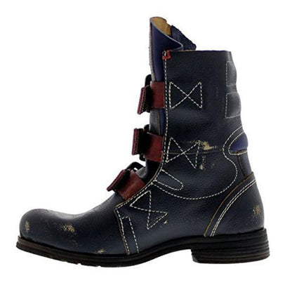 Men's Stylish PU Leather Motorcycle Boots - Comfort & Durability