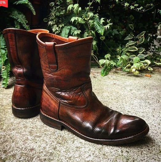 Men's Retro Ankle Boots - Stylish & Versatile