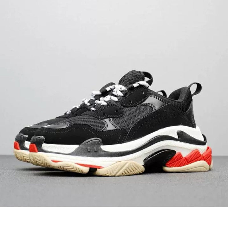 HKGS Leather Chunky Sneakers - Stylish & Durable Casual Shoes