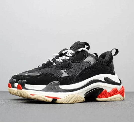 HKGS Leather Chunky Sneakers - Stylish & Durable Casual Shoes