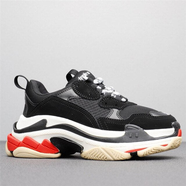 HKGS Leather Chunky Sneakers - Stylish & Durable Casual Shoes