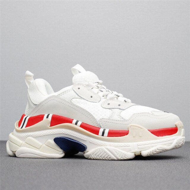 HKGS Leather Chunky Sneakers - Stylish & Durable Casual Shoes