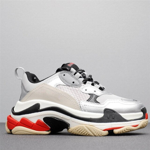 HKGS Leather Chunky Sneakers - Stylish & Durable Casual Shoes