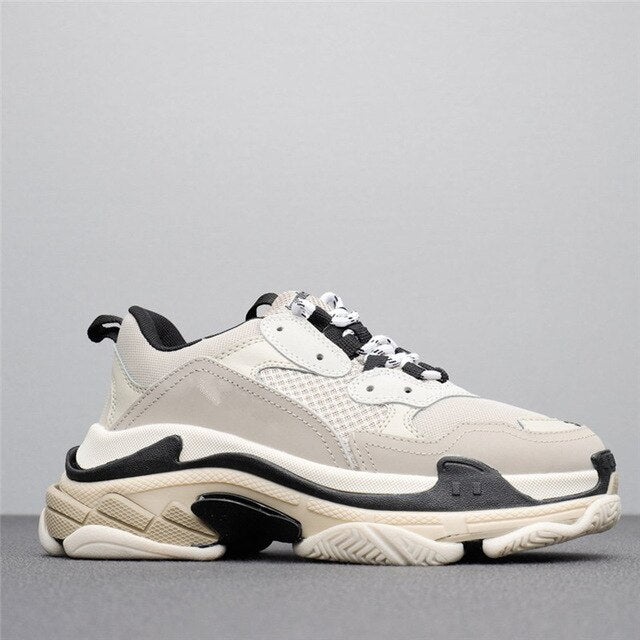 HKGS Leather Chunky Sneakers - Stylish & Durable Casual Shoes