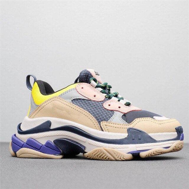 HKGS Leather Chunky Sneakers - Stylish & Durable Casual Shoes