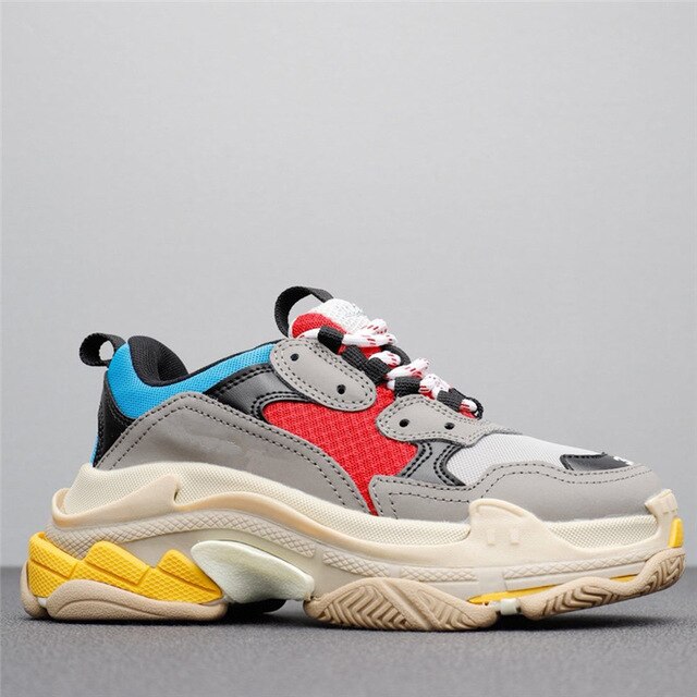 HKGS Leather Chunky Sneakers - Stylish & Durable Casual Shoes