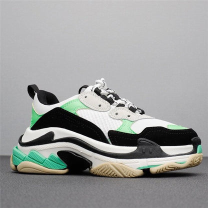 HKGS Leather Chunky Sneakers - Stylish & Durable Casual Shoes