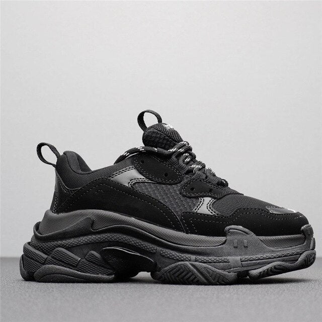 HKGS Leather Chunky Sneakers - Stylish & Durable Casual Shoes