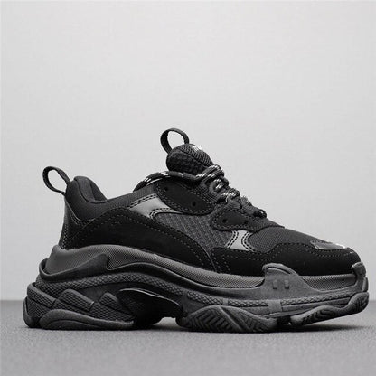 HKGS Leather Chunky Sneakers - Stylish & Durable Casual Shoes