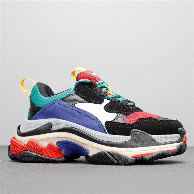 HKGS Leather Chunky Sneakers - Stylish & Durable Casual Shoes