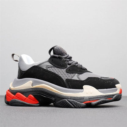 HKGS Leather Chunky Sneakers - Stylish & Durable Casual Shoes