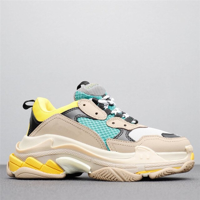HKGS Leather Chunky Sneakers - Stylish & Durable Casual Shoes